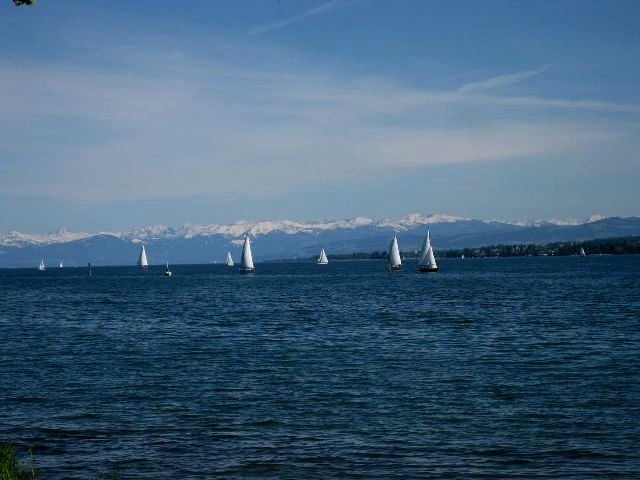 Lake Constance with the Alps in the background