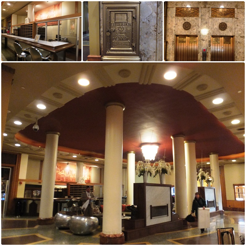 The splendid Art Deco lobby of the Hotel Lafayette