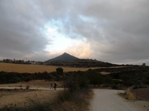 Castillo de Villamayor de Monjardin in the distance