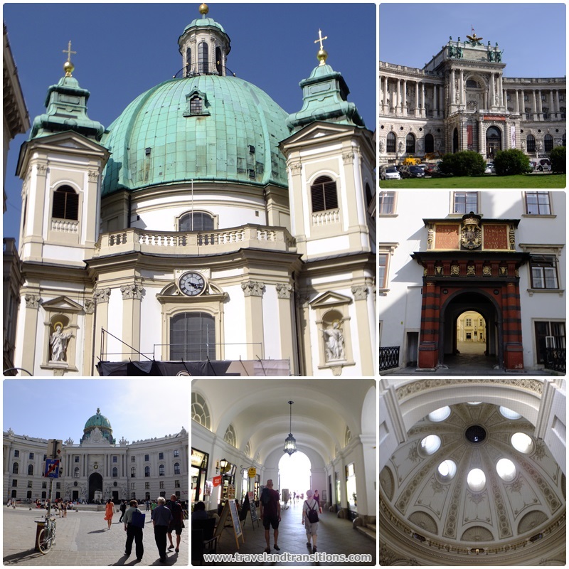 The magnificent Peterskirche and the Hofburg Castle