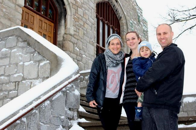 Jason and Nadine in front of the Bell Tower Sanctuary